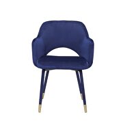 Ocean blue velvet & gold accent chair by Acme additional picture 3