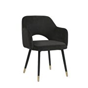 Black velvet & gold accent chair in glam style by Acme additional picture 2