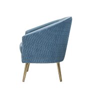 Blue velvet & gold accent chair by Acme additional picture 4