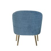 Blue velvet & gold accent chair by Acme additional picture 5