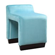 Blue flannel ottoman by Acme additional picture 2