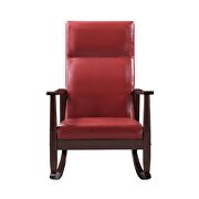 Red pu & espresso finish rocking chair by Acme additional picture 4