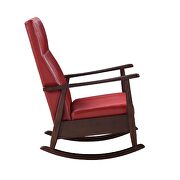 Red pu & espresso finish rocking chair by Acme additional picture 5