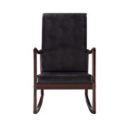 Dark brown pu & espresso finish rocking chair by Acme additional picture 4