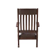 Brown pu & walnut finish upholstered trim rocking chair by Acme additional picture 3