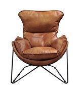 Aperol top grain leather & black finish metal frame accent chair by Acme additional picture 2