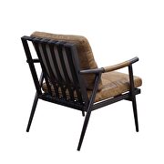 Berham chestnut top grain leather & matt iron finish base accent chair by Acme additional picture 6