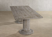 Reclaimed gray finish double pedestal dining table additional photo 2 of 4