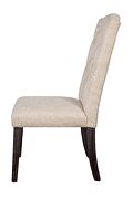 Beige linen and wooden tapered weathered espresso finish legs dining chair by Acme additional picture 3