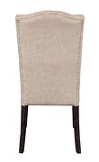 Beige linen and wooden tapered weathered espresso finish legs dining chair by Acme additional picture 4