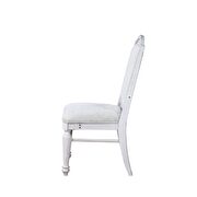Oak & antique white finish side chair by Acme additional picture 3