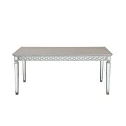 Mirrored & antique platinum glam dining table by Acme additional picture 3