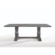 Weathered gray finish family size dining table by Acme additional picture 3