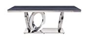 Gray cultured marble top distinctive and striking silhouette dining table by Acme additional picture 3