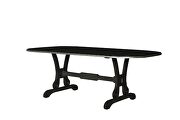 Charcoal finish richly textured dining table by Acme additional picture 2