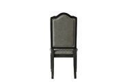 Two tone gray fabric upolstery & charcoal finish base dining chair by Acme additional picture 2