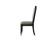 Two tone gray fabric upolstery & charcoal finish base dining chair by Acme additional picture 4