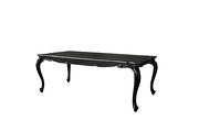 Charcoal finish decorative carvings and silver trim accent dining table by Acme additional picture 3