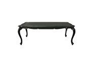 Charcoal finish decorative carvings and silver trim accent dining table by Acme additional picture 4