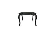 Charcoal finish decorative carvings and silver trim accent dining table by Acme additional picture 5