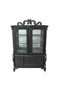 Charcoal finish decorative carvings hutch & buffet w/ touch light by Acme additional picture 4