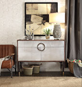 Top grain leather & aluminum console table by Acme additional picture 2
