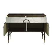 Top grain leather & aluminum console table by Acme additional picture 5