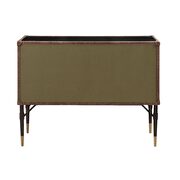 Top grain leather & aluminum console table by Acme additional picture 8
