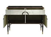 Top grain leather & aluminum console table by Acme additional picture 9