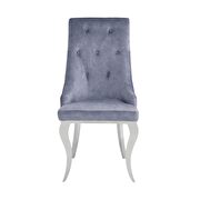 Gray fabric & stainless steel side chair by Acme additional picture 2