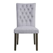 Gray linen & gray oak side chair by Acme additional picture 2