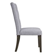 Gray linen & gray oak side chair by Acme additional picture 3