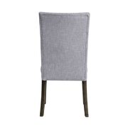 Gray linen & gray oak side chair by Acme additional picture 4