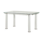 White & clear glass dining table by Acme additional picture 2