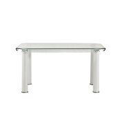 White & clear glass dining table by Acme additional picture 4
