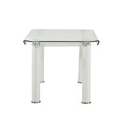 White & clear glass dining table by Acme additional picture 5