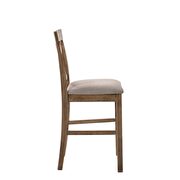 Tan linen & weathered oak finish counter height chair by Acme additional picture 3