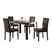 Dark cherry finish & espresso pu 5pieces pack dining set by Acme additional picture 2