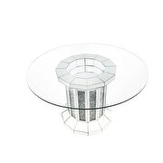 Round glass top dining table w/ faux diamond base additional photo 2 of 1