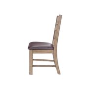 Pu & distress oak side chair by Acme additional picture 3