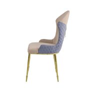 Tan/ lavender fabric padded seat and back dining chair by Acme additional picture 4