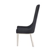 Black pu & stainless steel dining chair by Acme additional picture 3