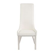 Cream white pu & stainless steel dining chair by Acme additional picture 2