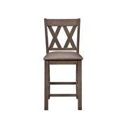 Brown fabric & walnut finish counter height chair by Acme additional picture 2