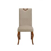 Beige fabric & oak side chair by Acme additional picture 2