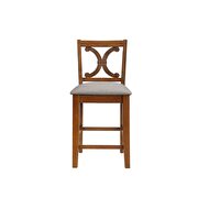 Fabric & cherry oak finish counter height chair by Acme additional picture 2