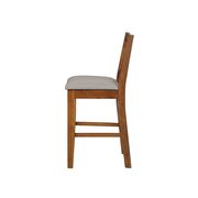 Fabric & cherry oak finish counter height chair by Acme additional picture 3