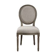 Linen & rustic gray oak side chair by Acme additional picture 2