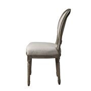 Linen & rustic gray oak side chair by Acme additional picture 3
