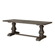 Rustic gray oak finish dining table by Acme additional picture 2